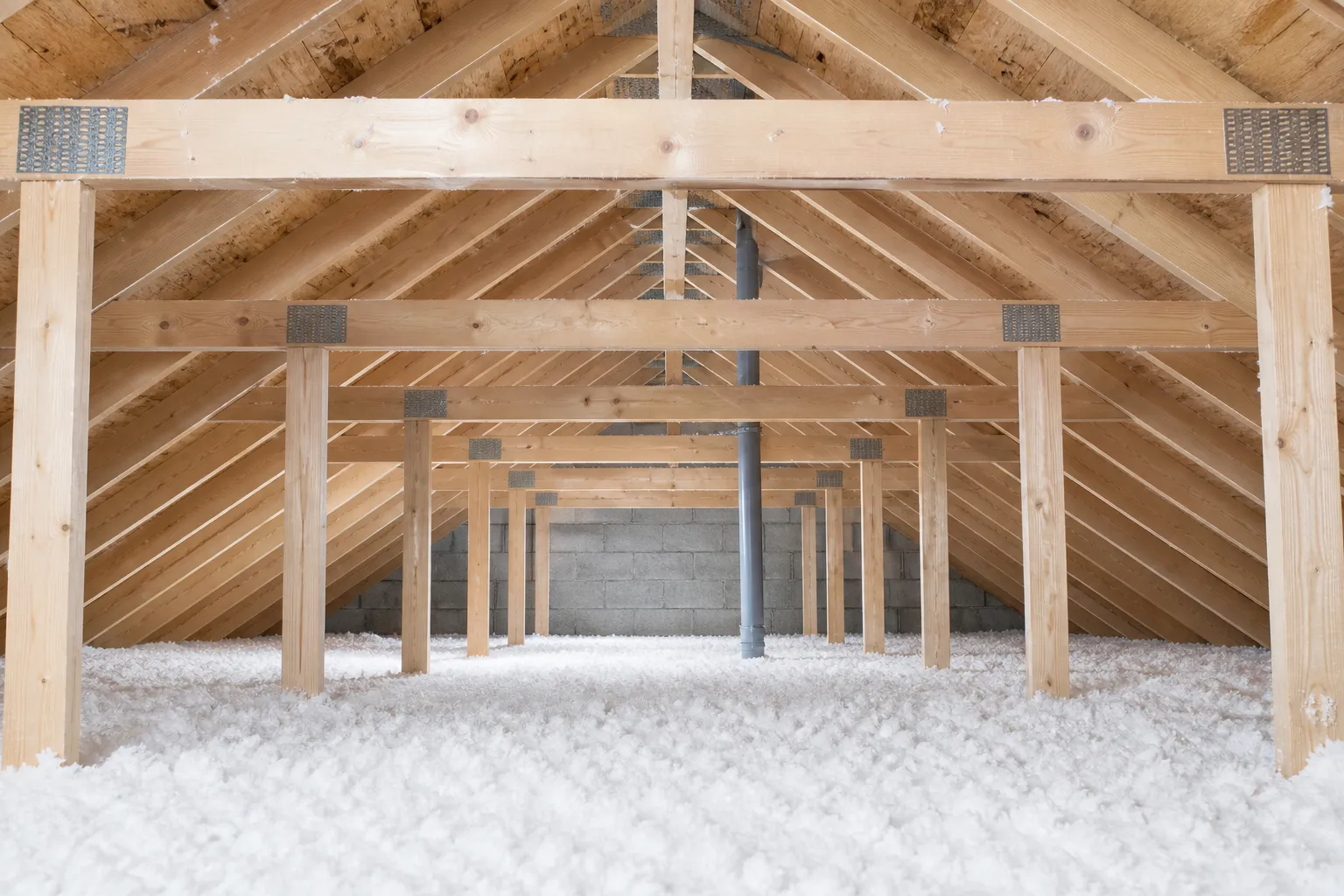 Combles aménageables prêts à être isolés, illustrant l'expertise d'Eco Alliance