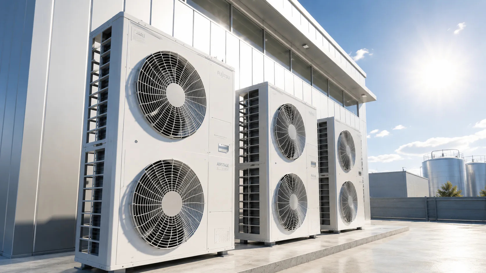 Pompe à chaleur air-eau en fonctionnement, illustrant les économies d'énergie réalisables